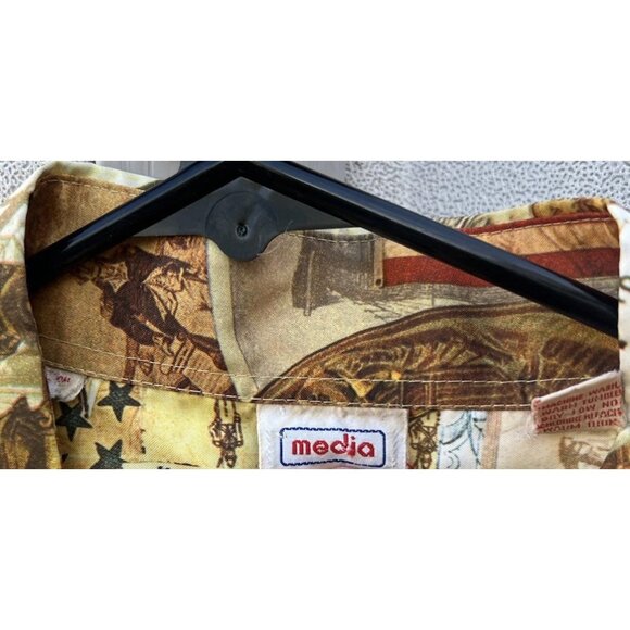 Vintage Media 1970’s Men’s Sz XL Long Sleeve USA Patriotic America Shirt RARE - Picture 12 of 15